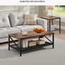 3 Pieces Living Room Table Sets Coffee Table with 2 Square End Side Tables Image 5