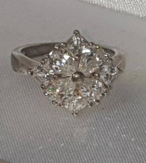 Pristine Vintage Silver & White Sapphire Ring