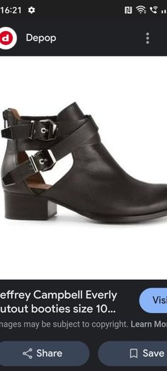 PRICE DROP, Fabulous "Jeffrey Campbell, Cut Out black leather ankle boots in perfect condition, Size 41/7