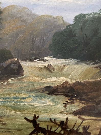 Small 19th Century Oil on Canvas in Gilt Frame