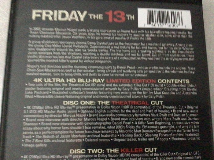 Friday the 13th 4K Limited Edition Arrow Video