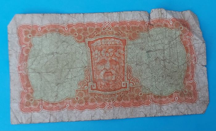 Irish 1968 X 2 Lavery ten shilling banknote in used condition