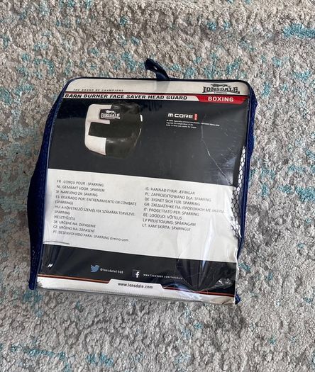 Boxing Head Guard Lonsdale Black & White