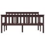 Bed Frame Dark Brown Solid Pinewood 135 x 190 cm Image 3