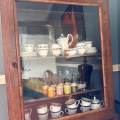 Walnut veneer antique mini dresser