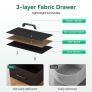 Black Chest of Drawers Bedroom, with LED Light trip with 10 Adjustable Colors and 2 USB and 2 AC Outlets Image 9
