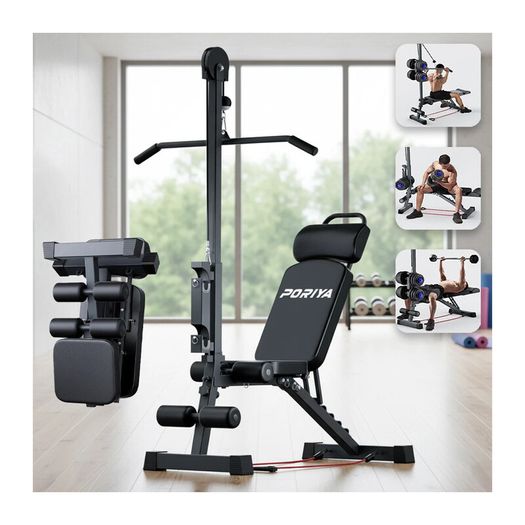 PRO MULTI GYM BENCH 9 In 1 Foldable Adjustable Weight Bench with Barbell Rack - FREE DELIVERY