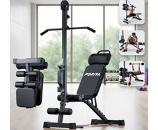 PRO MULTI GYM BENCH 9 In 1 Foldable Adjustable Weight Bench with Barbell Rack - FREE DELIVERY
