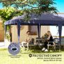 Folding Pavilion 6 x 3m, Removable Side Walls, Large Windows, Zipper Doors, Steel Frame, Blue Image 5