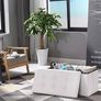 NEW SALE | Folding Ottoman Bench Storage Box with Lid, Large Storage Seat Faux Leather Footstool Toy Storage Box, Brown, 76 x 38 x 38 cm Image 2