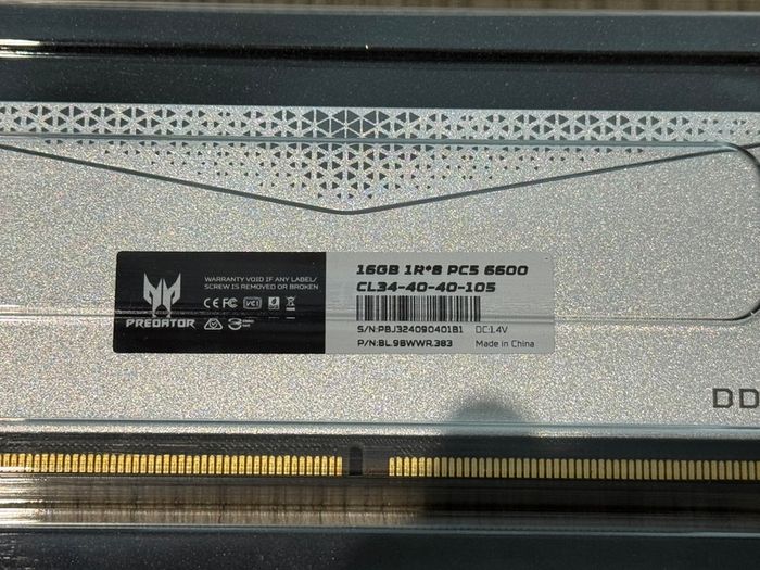 32gb (16gbx2) Ddr5 Ram Acer Predator 6600mhz Cl34