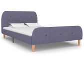 Bed Frame Light Grey Fabric 120x190 cm