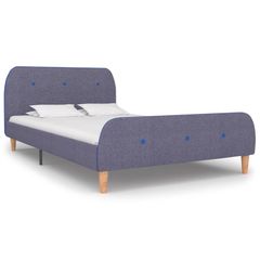Bed Frame Light Grey Fabric 120x190 cm