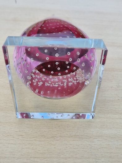 Murano transparent teardrop art glass paperweight (stopper)