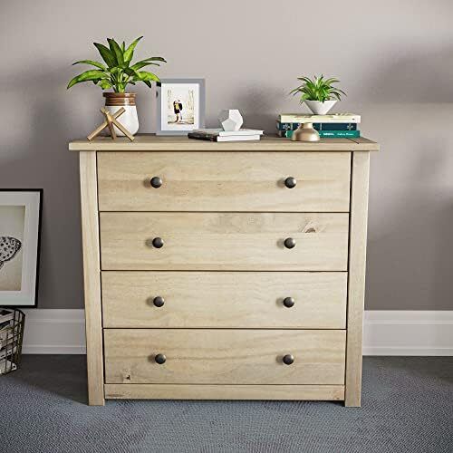 Panama 4 Drawer Chest Solid Pine Wood, Bedroom furniture, Waxed Oak Finish