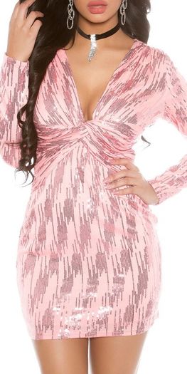 Party-minidress With Mega-cut And Sequins`fits 6-8,8,10 ,12