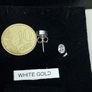 Vintage 9ct White Gold Oval CZ Stud Earrings Fully Hallmarked Dublin 375 Image 2