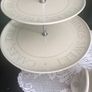 Kitchencraft Est 1850 Classic Collection 2 Tier Cake Plate on a pedestal and Free Same Brand Toast Rack with polka dot pattern Image 2