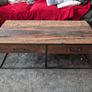 Large Acacia Wood Coffee Table with Pass Through Drawers Image 4