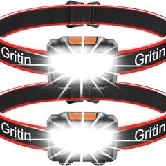 NEW SALE | LED Head Torch, [2 Pack] COB Headlamp Super Bright Headlight, Adjustable with 3 Modes, Lightweight for Running, Camping, Fishing