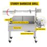 BRAND NEW 132LBS Electric Roaster Grill 2 in 1 BBQ Rotisserie Grill W/ Lockable Wheels for Roasting Sheep, Turkey, Beef, Fish Image 4