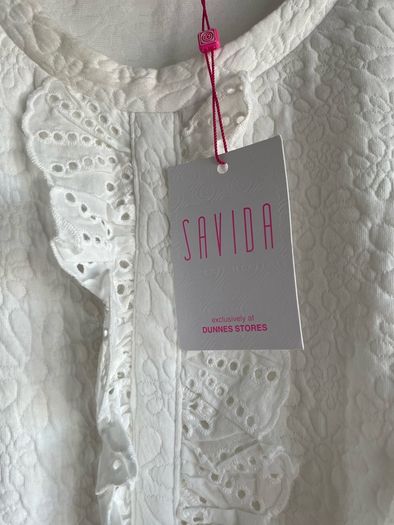 Savida off white textured top plus size New