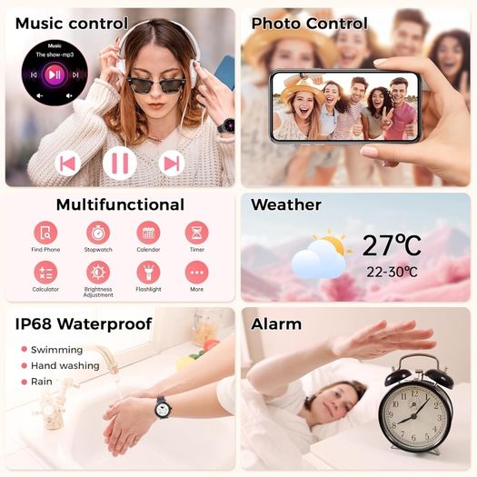 Matast S86 Smartwatch for Women, Fitness Tracker with Call Answering/Making function