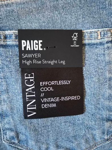 Paige Sawyer High Rise Straight Leg Jeans - 26W