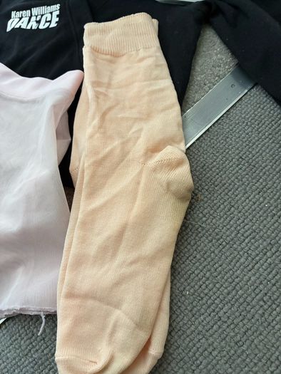 Ballet Shoes x 2; skirt; tights, socks, hair net, hair clips; Karen Williams Ballet Crossover Top