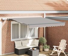 Retractable Awning Manual Light grey 350 x 250 cm Fabric