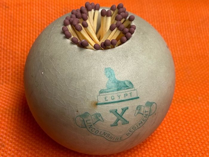 Antique Ceramic Match Holder