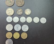 Italian coins, including silver example