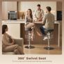 Set of 2 Swivel Bar Stools PU Leather Height Adjustable with Footrest Brown Image 6