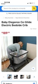 Crib baby elegance co-glide electric bedside