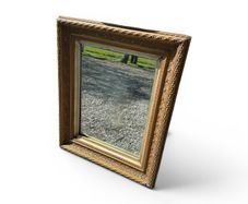 Antique Ornate Gold-Framed Mirror- Bevelled Glass