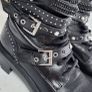 ZARA black studded strap chunky lace-up boots Sz 37 - Bnwot Rrp 69.99 Image 3