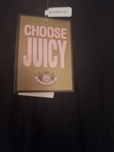 Juicy Couture 'New' Black Silk Ruffle Dress Textured Sleeveless Lined Lace Hem .. Size Medium .. Price Drop
