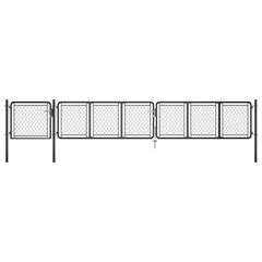 Garden Gate Steel 75x495 cm Anthracite