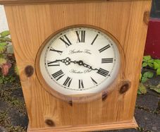 Large pine mantle country style clock free postage