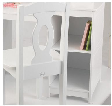 Wooden Vanity and Chair with Mirror and Storage Kids Children's Playroom/Bedroom Furniture