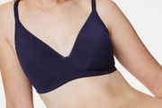 M&amp;S Black Cotton Non Wire Bra
