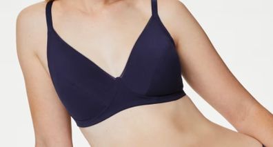 M&S Black Cotton Non Wire Bra