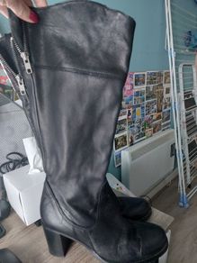 Leather tall boots