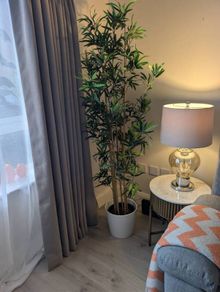 Large Artificial Bamboo Plant with White Pot