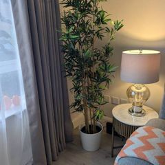 Large Artificial Bamboo Plant with White Pot