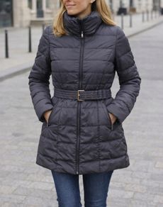Camaieu Winter Jacket with belt Dark Grey Size 40