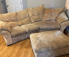 Couch with a  2 seater and a puffer