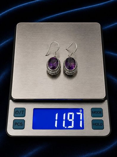 Vintage 925 Sterling Silver & Mystic Topaz Ornate Earrings