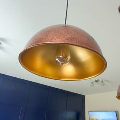 Hanging copper and gold hanging pendant light