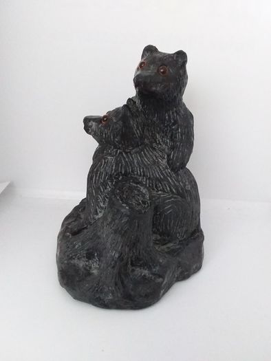 Bears Hugging Antique/Vintage Figurine  " Coal ".